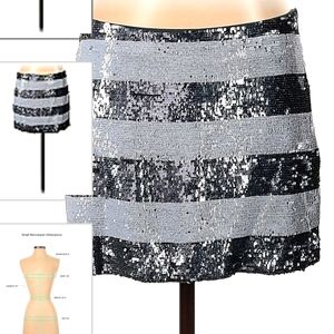 Haute Hippie striped sequin mini skirt sz S